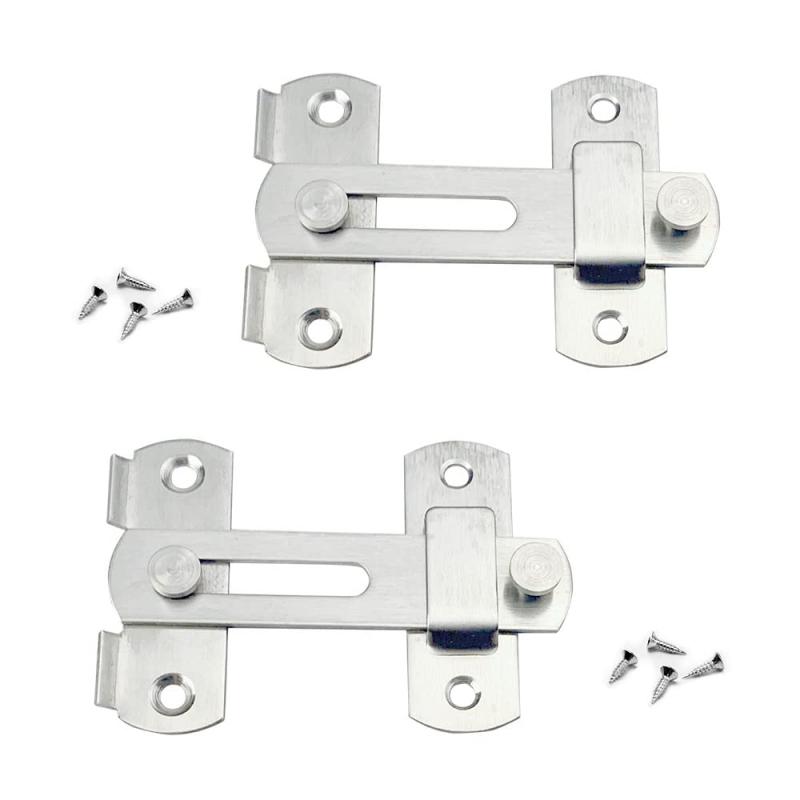 YFFSFDC スライディングドア ロック フリップドアラッチ ゲートラッチ ドア金具 補助錠 ネジ付き ステンレス製 プライバシー保護 いたず