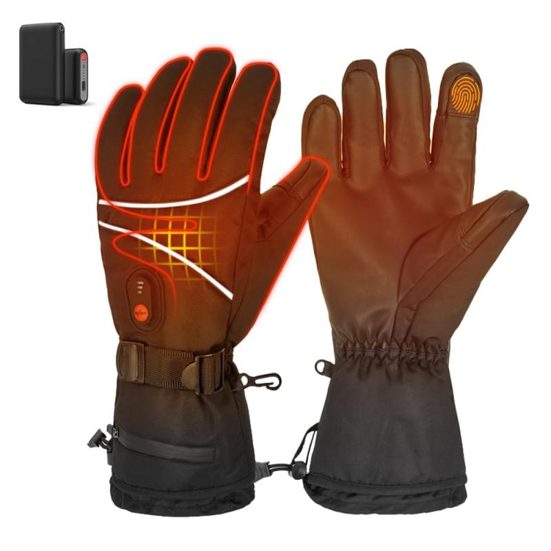 電熱グローブ バイク用 ヒーター手袋 電熱手袋 5000mAhバッテリー 3段階温度調整 加熱グローブ 複合繊維発熱糸 防寒手袋 3時間使用可能