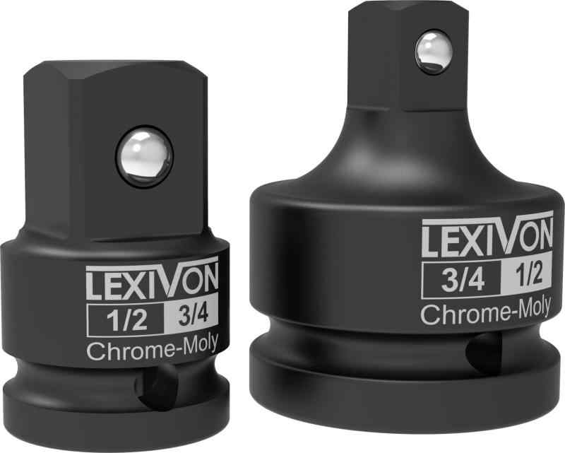 LEXIVONインパクトソケットアダプターと減速機4ピースセット 1/4 - 3/8 - 1/2 インパクトドライバーコンバージョン、1/2 & 3/4 増減/減