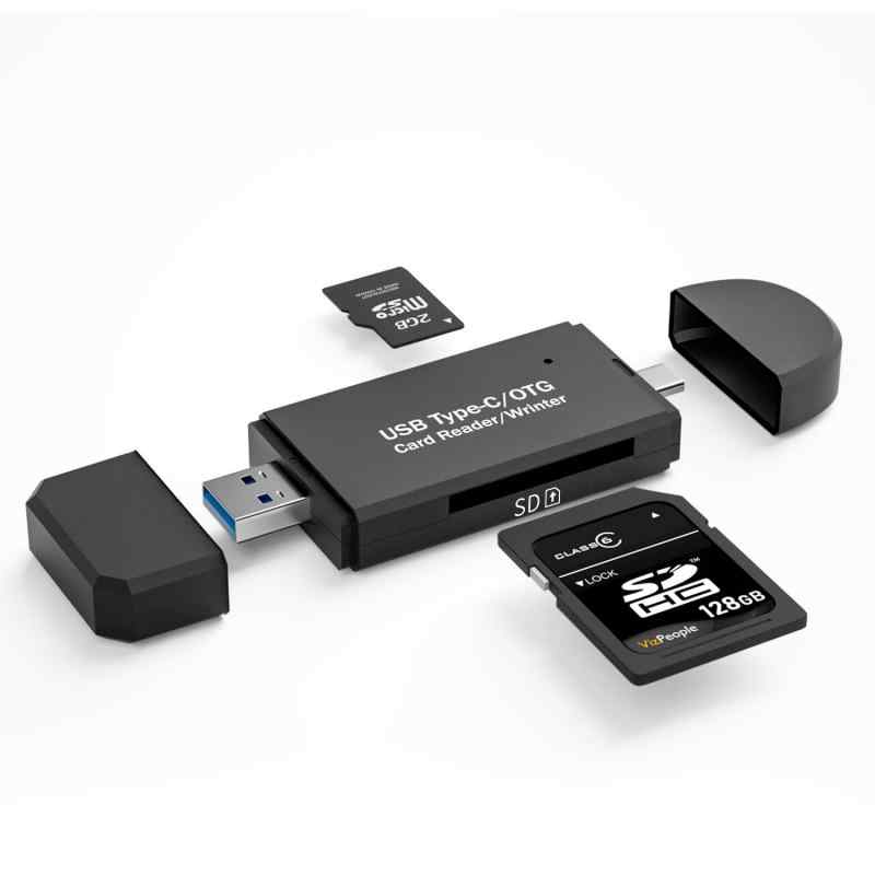 SD カードリーダー USB Type C マルチカードリーダー USB3.0 / Type C / 2-in-1 カード リーダー 同時読み書き 高速転送 写真 ビデオ 音