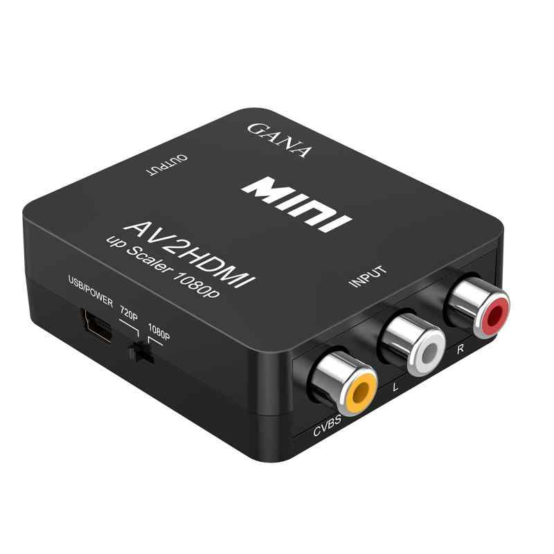 RCA to HDMI変換コンバーター GANA AV to HDMI 変換器 AV2HDMI USBケーブル付き 音声転送 1080/720P切り替え (コンポジットをHDMIに変換