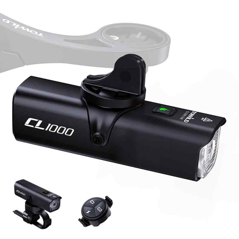 TOWILD CL1000 自転車 ライト 大容量4000mAh ロードバイク ライト USB-C充電式「ハンドバー上/下に取付可能＆リモコン制御可能」 自転車