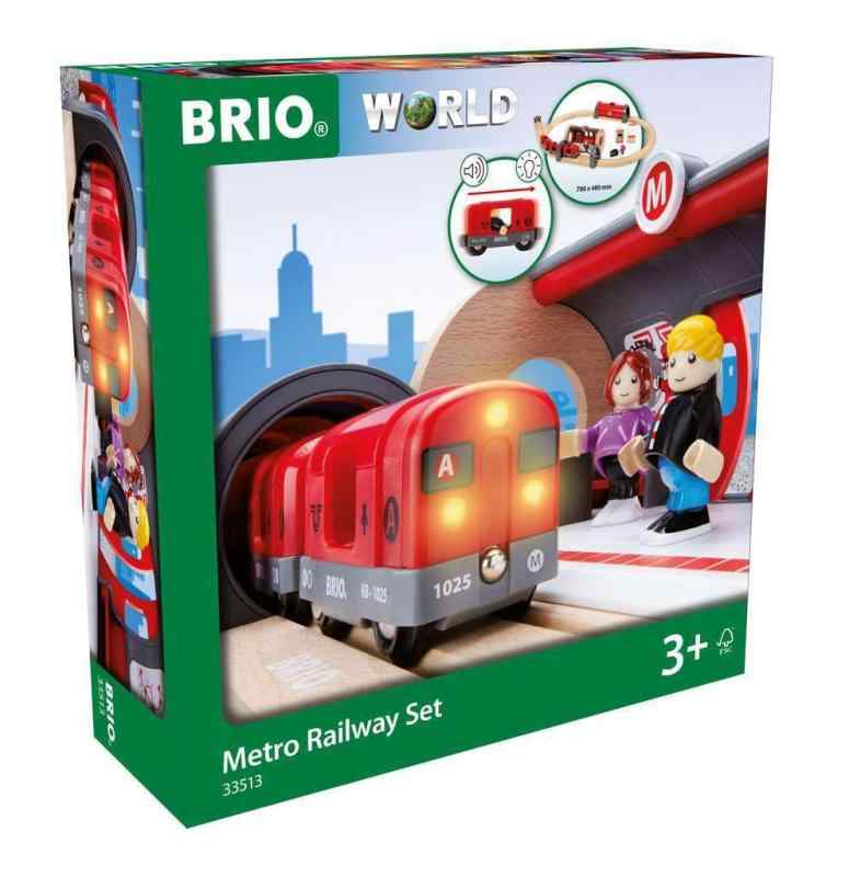BRIO (ブリオ) WORLD メトロレールウェイセット [全20ピース] 対象年齢 3歳~ (電車 おもちゃ 木製 レール) 33513