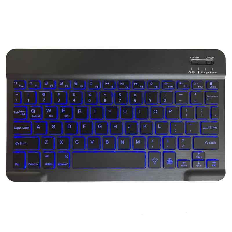 ipadキーボード bluetooth タブレットキーボード スマホ用 光るキーボード おしゃれ 7色バックライト マグネット吸着式 英語配列 USB充電