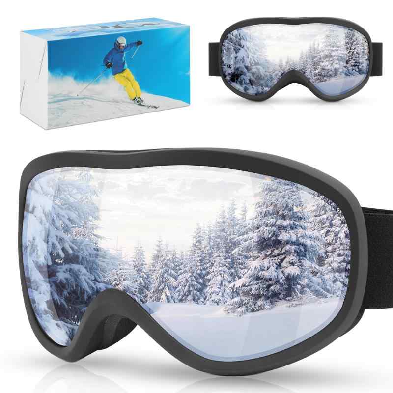 [ZOEDO] スキーゴーグル スノーゴーグル スノーボードゴーグル メガネ対応 UV紫外線カット 曇り止め 軽量 耐衝撃 広視野球面レンズ 大人