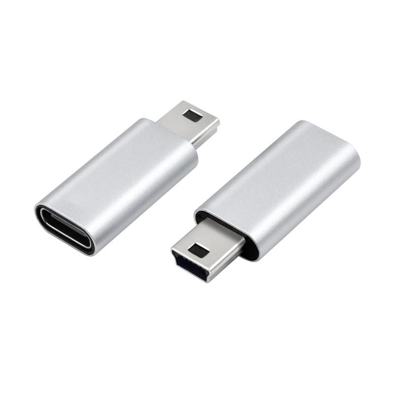 Duttek USB C to ミニ USB アダプター 2個 (シルバー)