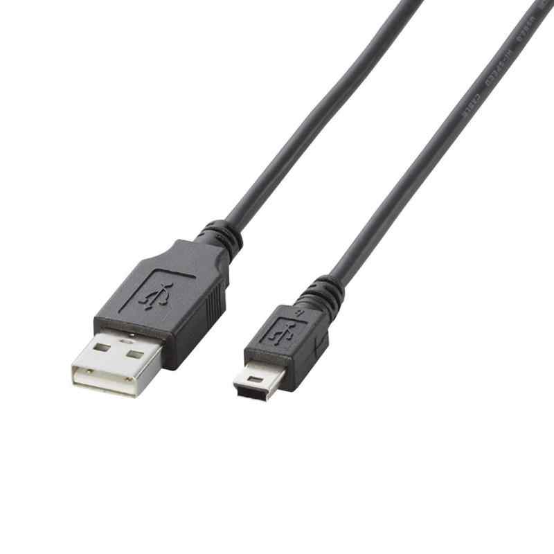 エレコム USBケーブル miniB USB2.0 (USB A オス to miniB オス) ノーマル 1m ブラック U2C-M10BK