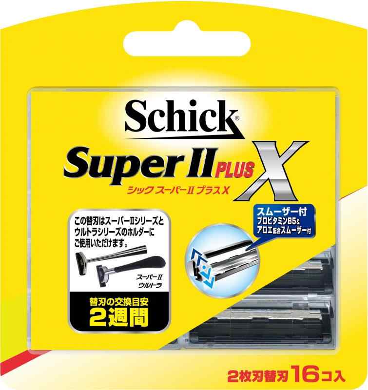 シック Schick スーパーIIプラスX 2枚刃 替刃 (16コ入) 髭剃り カミソリ