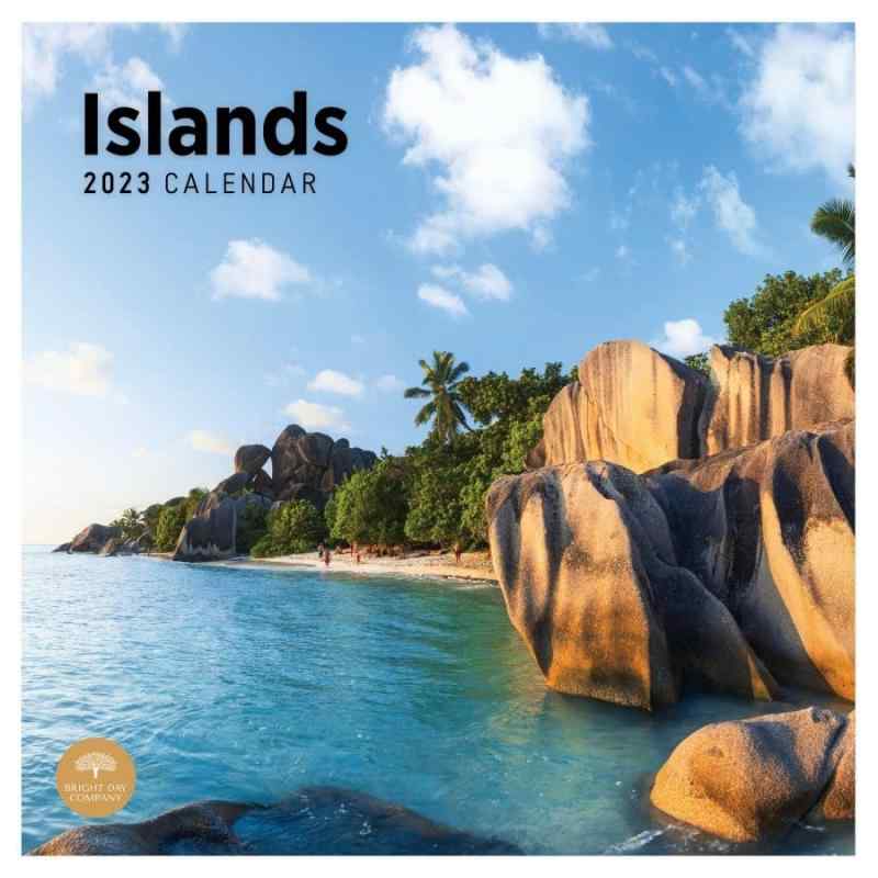 2023 Islands Monthly Wall Calendar by Bright Day, 12 x 12 Inch, Beautiful Tropical Destination