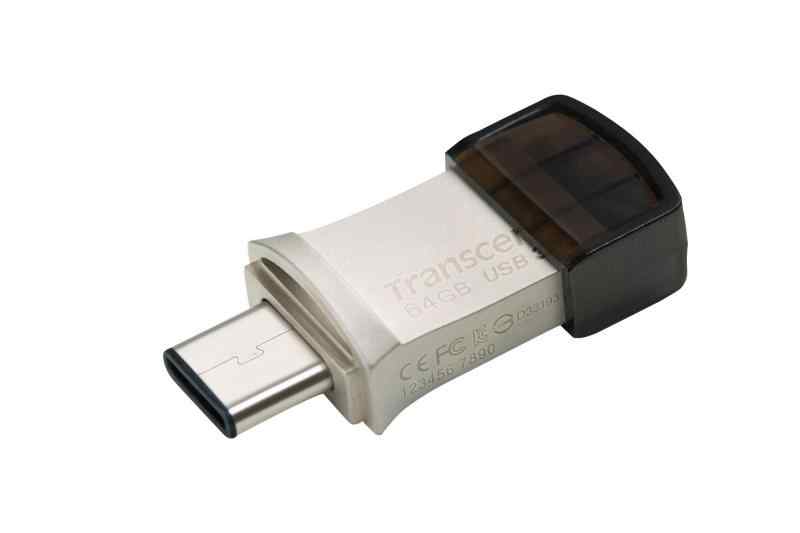 トランセンドジャパン トランセンド USBメモリ 64GB USB3.1 Gen1 Type-A/Type-C 両コネクタ-搭載 コンパクトタイプ【データ復旧ソフト無