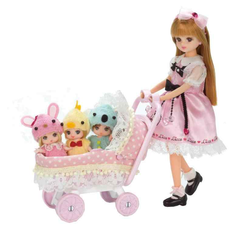 タカラトミー 『 リカちゃん LF-11 みつごのあかちゃん ベビーカー 』 着せ替え お人形 おままごと おもちゃ 3歳以上 玩具安全基準合格 S