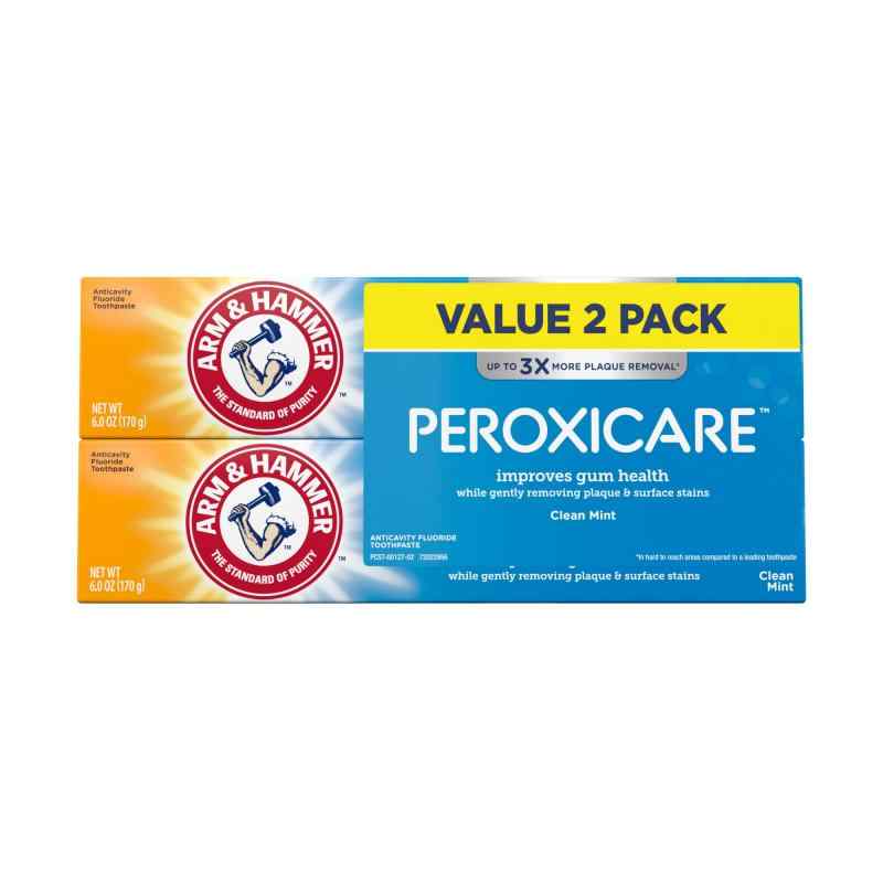2x Arm & Hammer PeroxiCare, Baking Soda & Peroxide Toothpaste with Tartar Control, Mint, 6-Ounce Tubes - direkt USA by Arm & Ham