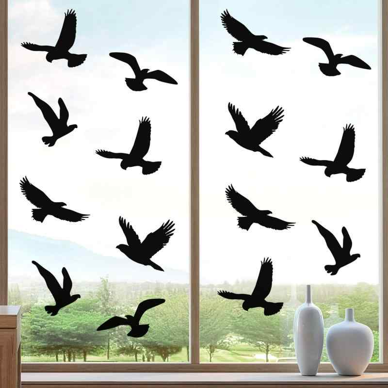 Boao 20枚 Lサイズ 衝突防止 ウィンドウステッカー 鳥型 ウィンドウステッカー 警告 鳥 ウィンドウデカール 窓 ガラス パーティーアクセ
