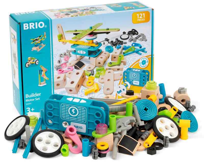 BRIO ( ブリオ ) ビルダー モーターセット [全121ピース] 対象年齢 3歳~ ( 組み立て おもちゃ 積み木 知育玩具 木製 ) 34591