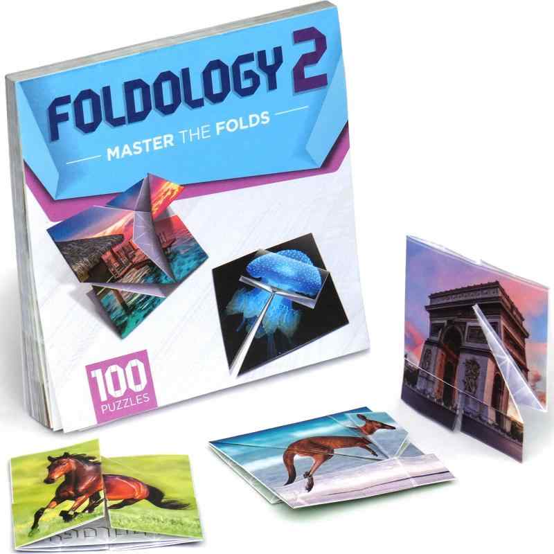 FOLDOLOGY 2 - マスター・ザ・フォールド(拡張パック)パズルゲーム トゥイーン、ティーン、大人向け 100枚折り紙頭の体操 対象年齢10歳以