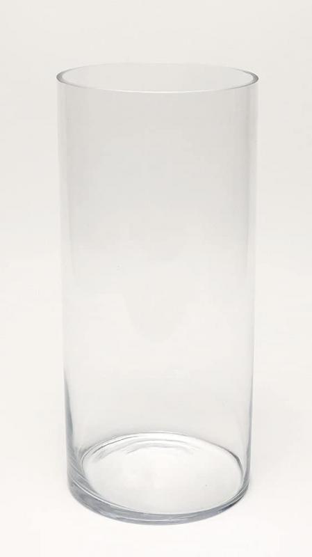 ガラス花瓶 BBG-134L 直径18cm×高さ40cm 重量：1.5kg 円筒型 フラワーベース 花瓶 おしゃれ 透明 大型 ガラス フラワーベース 花器