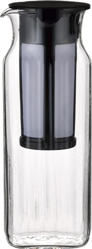 iwaki(イワキ) 耐熱ガラス コーヒーサーバー 水出しコーヒー & ティー 角型サーバー 1.0L フィルター付き T296KF2-BK