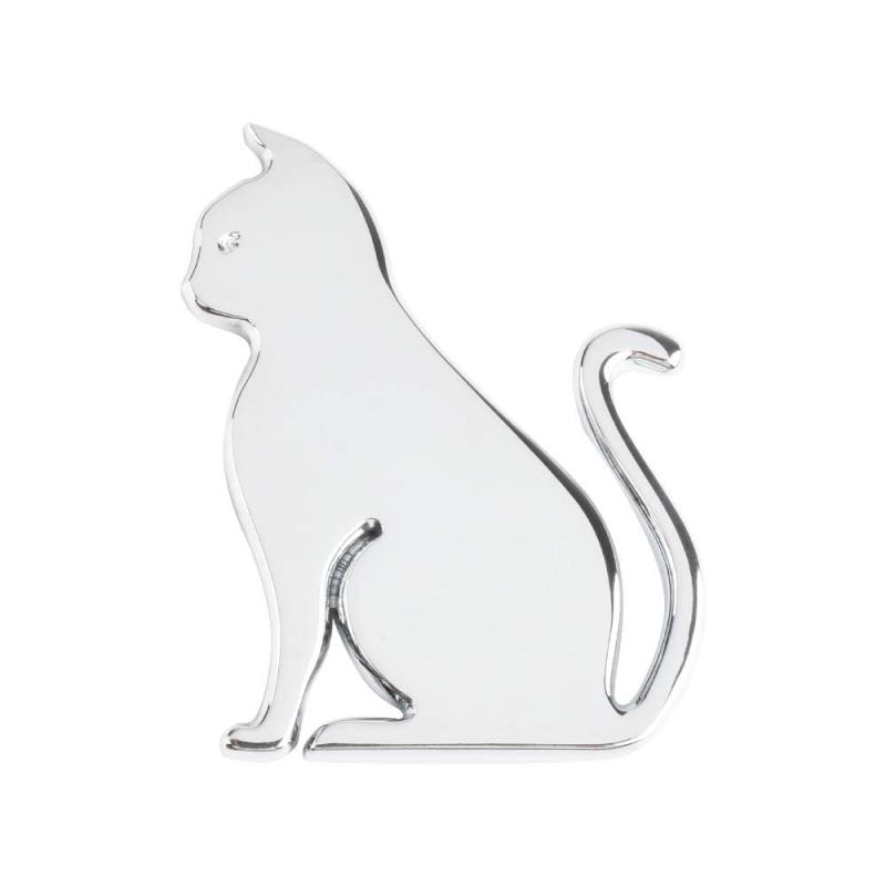 Catland ステッカー 猫 ねこ 3D 金属 防水 … (シルバー)