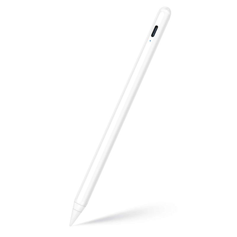 KINGONE スタイラスペンiPad専用ペン 超高感度 極細 タッチペンiPad専用 傾き感知/誤作動防止/磁気吸着機能対応 軽量 USB充電式2018年以