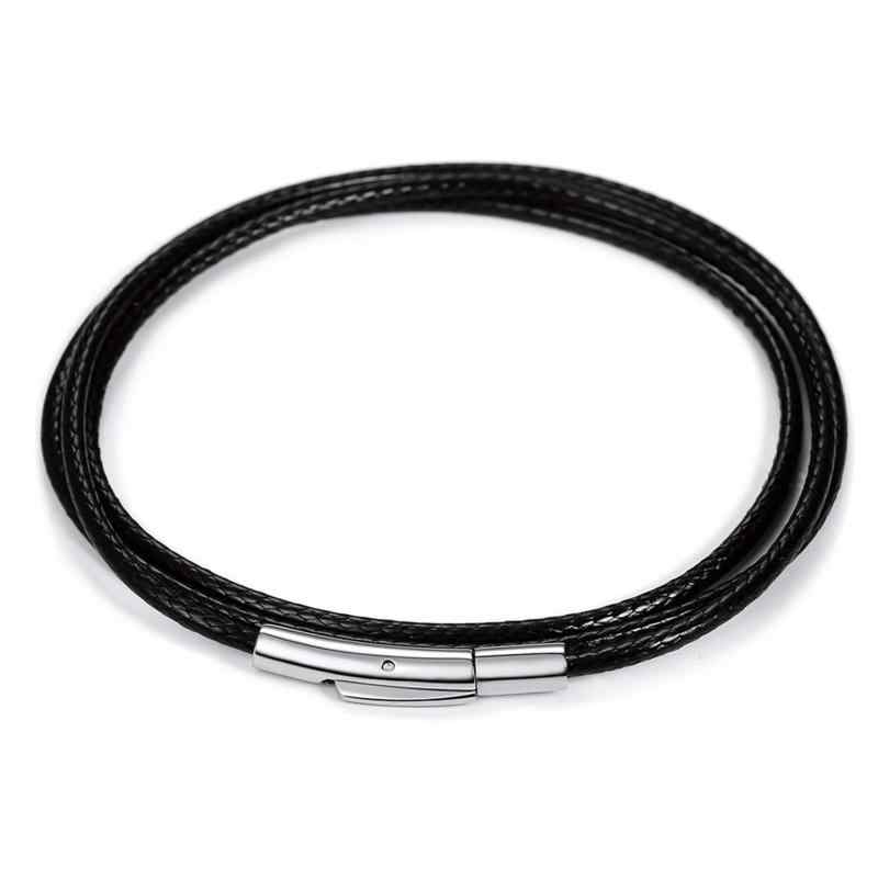 [ChainsPro] 紐 ネックレス チェーン レディース チョーカー メンズ 黒 ブラック ワックスコード (2mm)