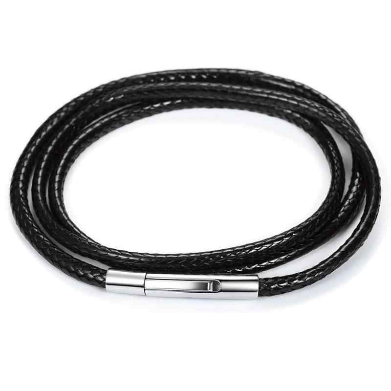[ChainsPro] 紐 ネックレス チェーン レディース チョーカー メンズ 黒 ブラック ワックスコード (3mm)
