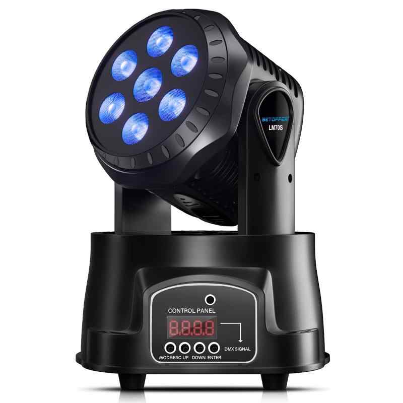 BETOPPER ステージライト 舞台照明 LED 回転 ミニムービングヘッド DMX512 RGBW照明ライト ムービングライト ディスコライト パーライト