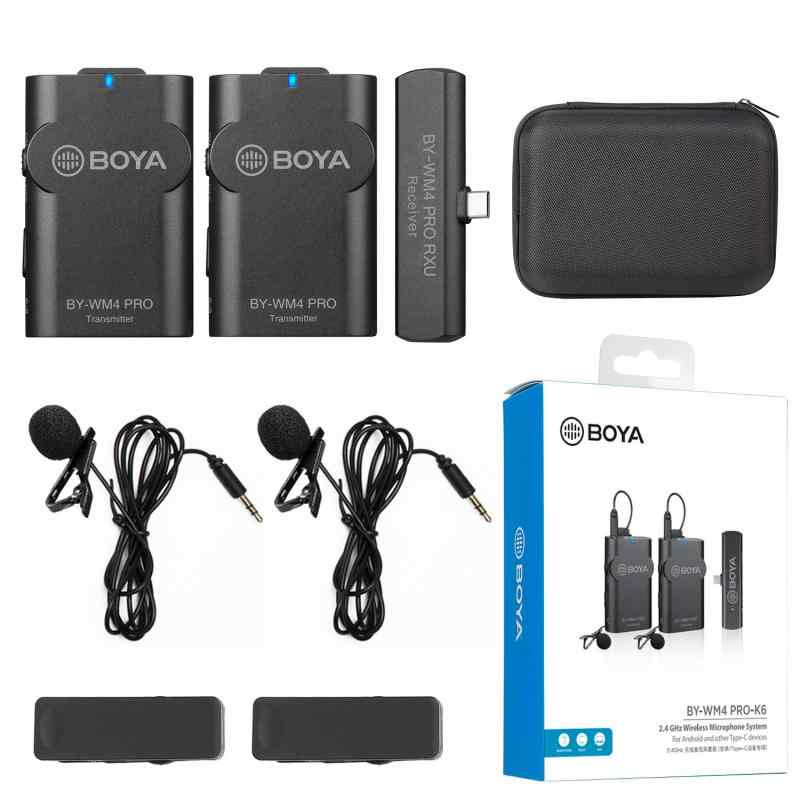 BOYA 2.4G Wireless Lavalier Microphone for DSLR Camera/Smartphone (K6)