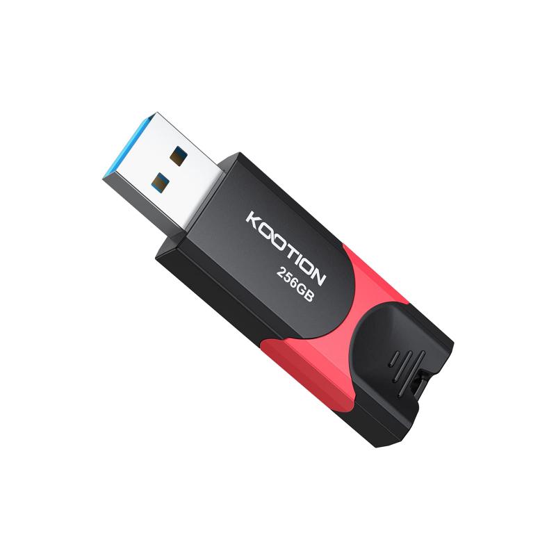 KOOTION USBメモリ 64GB USB 3.0 (USB 3.2 Gen 1)スライド式 PS4動作確認済 メモリースティック フラッシュメモリ 読取最大60MB/秒 ブラ