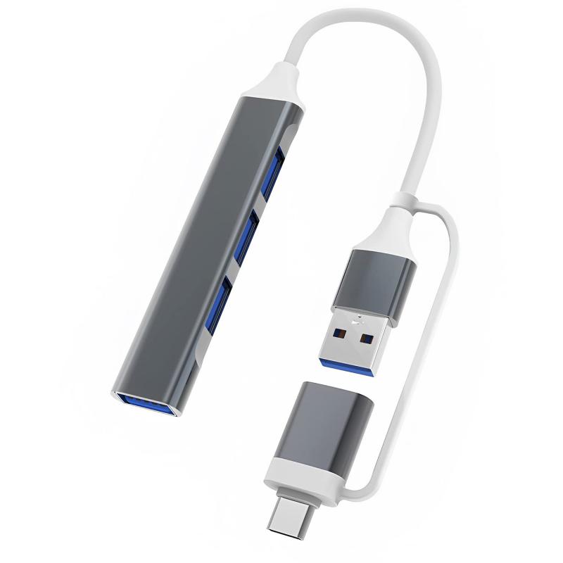 USB ハブ 超薄・軽量・在宅勤務 USB3.0 ハブ 4ポート USB3.0 バスパワー 薄型 軽量 コンパクト 高速データ転送 5Gbps 8cm ケーブル USB T