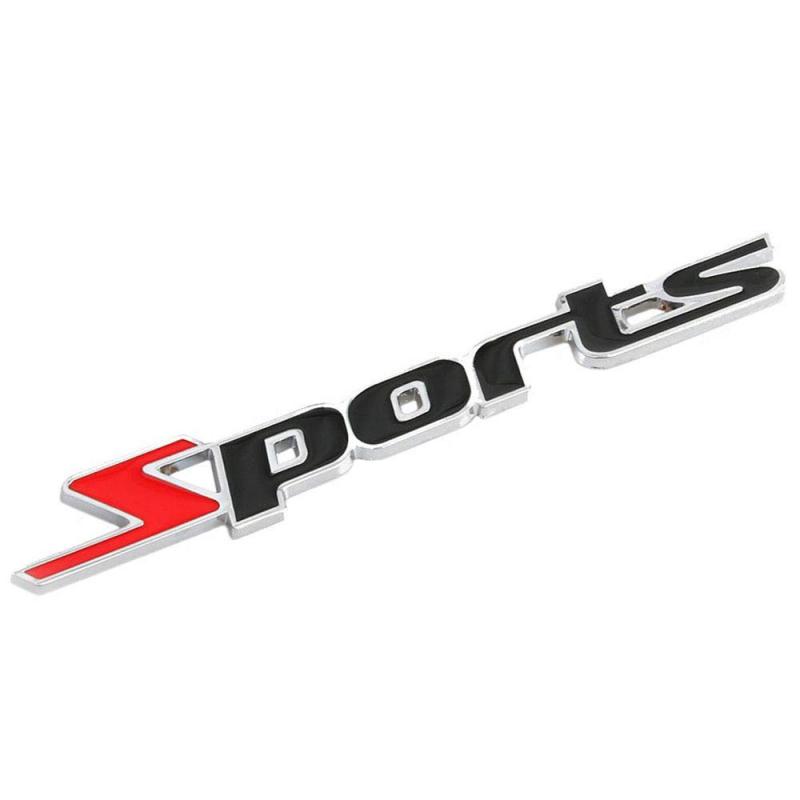 CarOver 【 3D メタル 】 汎用 SPORTS ステッカー スポーツ 立体 レーシング 車 車用 デカール シール かっこいい 文字 ロゴ おしゃれ 英