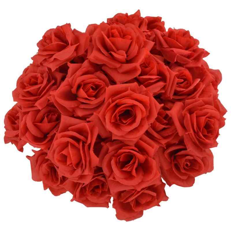 バラ 造花 50本 cnomg 直径8cm 母の日 プロポーズ 結婚式 誕生日 お祝い 演出にローズ 装飾 DIY材料 (レッド)