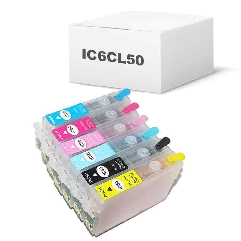エプソン 6色 IC6CL50 互換詰め替えカートリッジ インク付き 自動リセットチップ 付き EPSON EP-802A EP-803A EP-803AW EP-804A EP-804AW