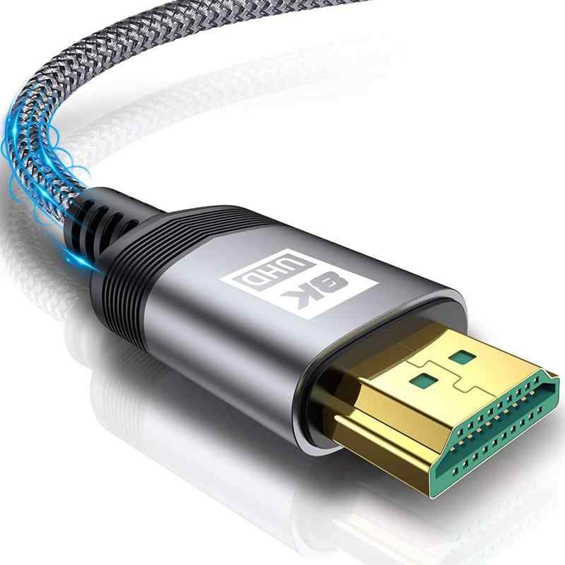 8K HDMI ケーブル ハイスピード 48Gbps HDMI 2.1規格HDMI Cable 8K@60Hz 4K@120Hz/144Hz 7680x4320p 超高速 UHD HDR HDCP eARC 3Dイーサ