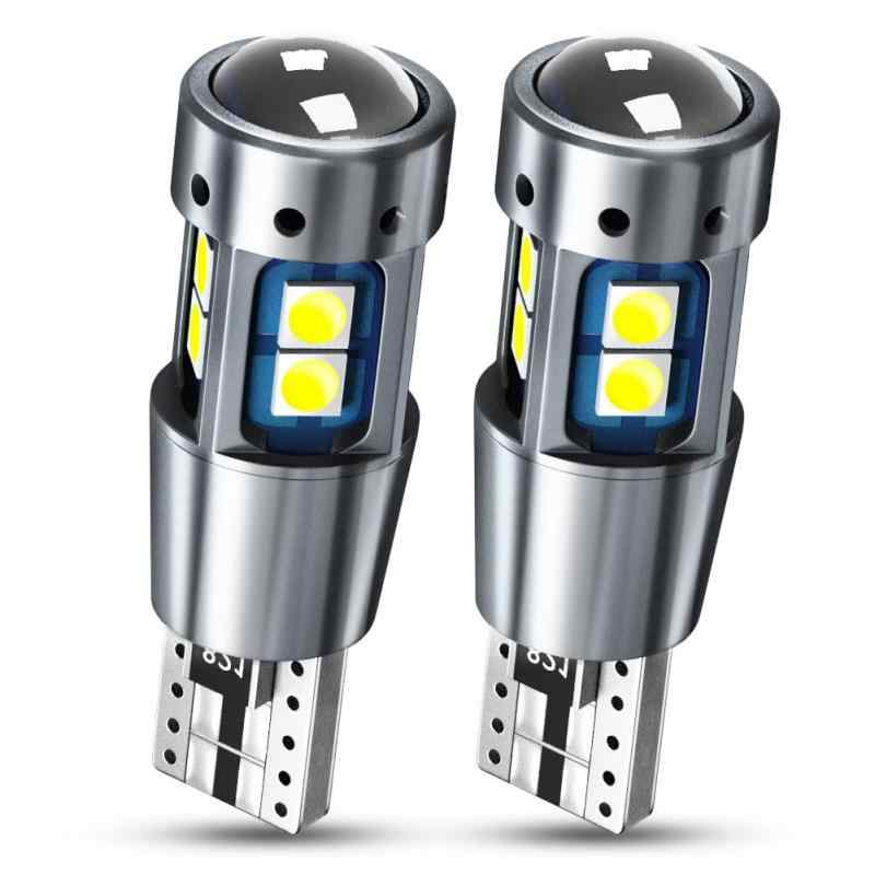 Nanpoku T10 LED 爆光 12V 24V ポジションランプ ルームランプ CANBUS キャンセラー内蔵 無極性 レンズ付き 3030 SMD 2.4W (ホワイト)