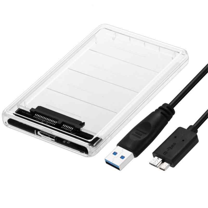 透明な 2.5インチ HDDケース USB 3.0接続 SATA対応 HDD/SSD 外付け ドライブ ケース ネジ & 工具不要 簡単着脱 Windows/Mac/Linux等適用
