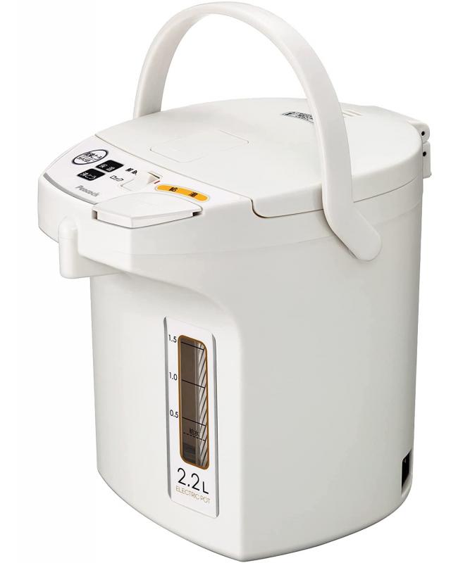 ピーコック 電気ポット オールホワイト 沸騰 カルキとばし 保温機能 空だき防止 電動給湯 湯沸かしポット (容量2.2L)