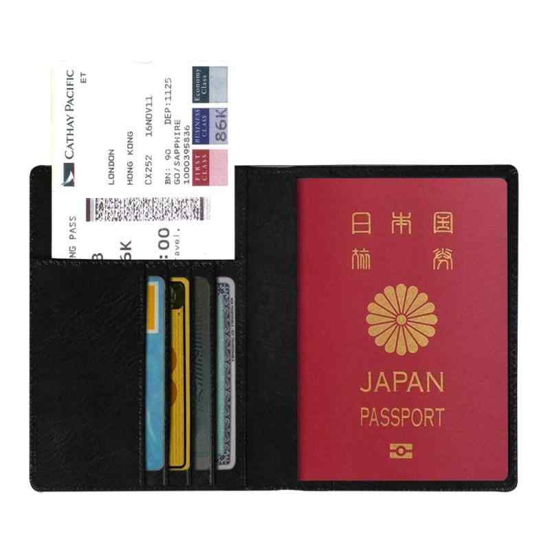 FUKUSHOP パスポートケース ホルダー トラベルウォレット 高級PUレザー製 スキミング防止 海外旅行用 パスポートカバー 多機能収納ポケッ