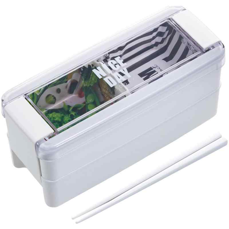 岩崎工業 弁当箱 ランチボックス 2段 680ml ホワイト イージーケア