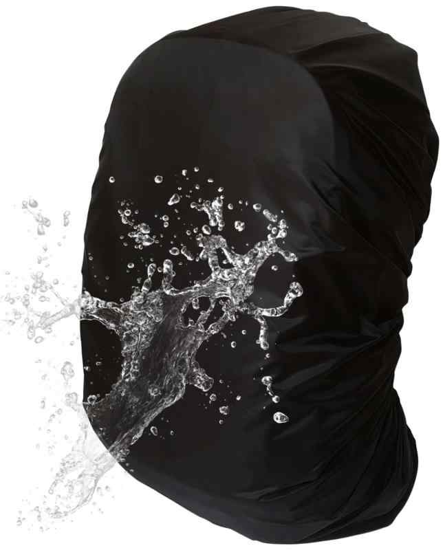 [BEACO] ハズれない防水リュックカバー 耐水圧2000mm 十字型ベルト付き フック付き収納袋 防水コーティング (ブラック, 2XL)