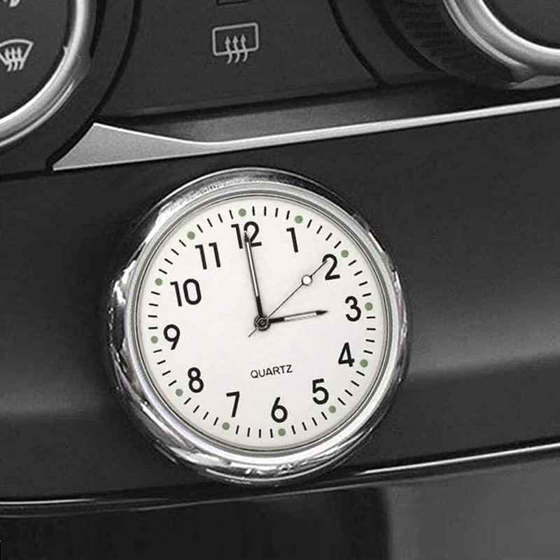 JEDEW 車用時計 ミニクォーツ アナログカー ダッシュボード 時間 エアベント スティックオンクロック 車の装飾用 ユニバーサルで発光 (ホ