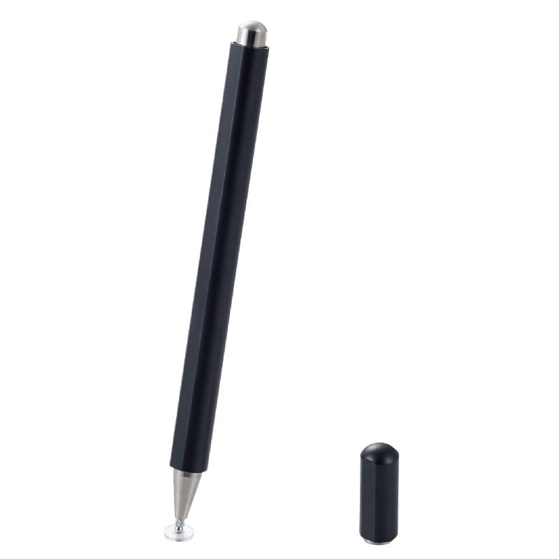 エレコム タッチペン スマホ・タブレット用 ディスクタイプ 超感度 磁気吸着 マグネットキャップ ブラック P-TPD03BK