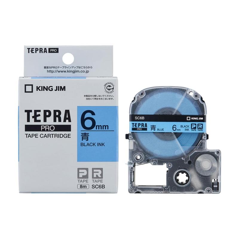 キングジム テープカートリッジ テプラPRO SC6B カラーラベル 6mm 青