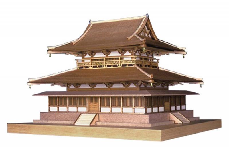ウッディジョー 1/150 法隆寺 木製模型 組立キット (金堂)