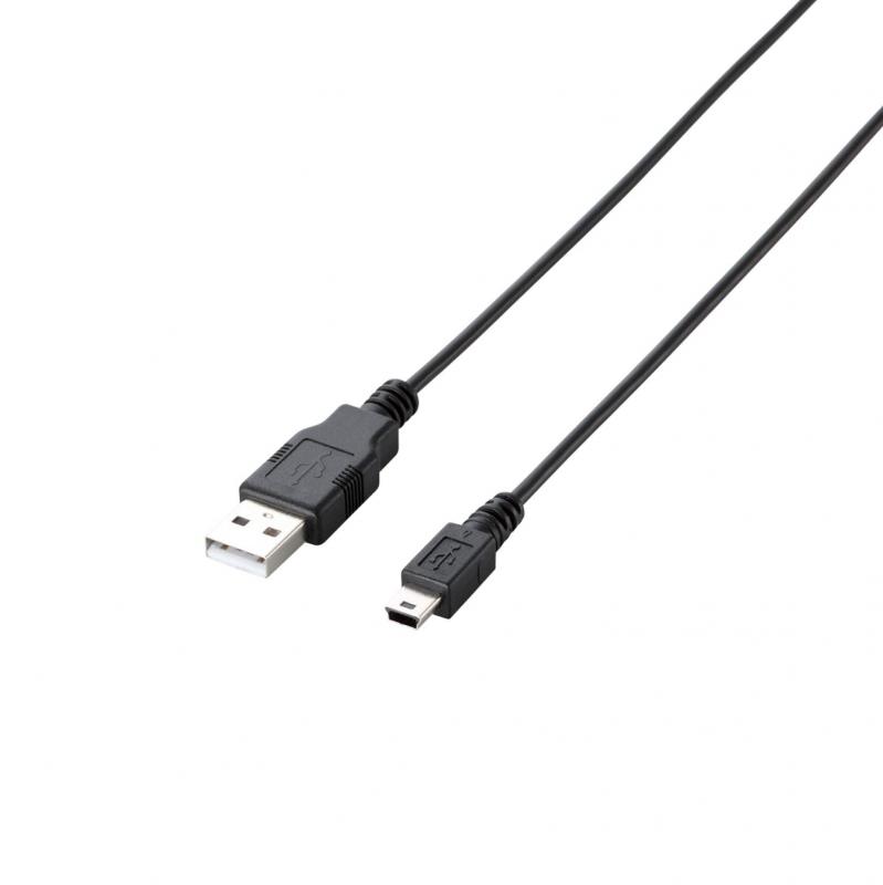 エレコム RoHS指令準拠 & 環境配慮パッケージ エコUSBケーブル USB2.0 A-miniBタイプ 1m ブラック U2C-JM10BK