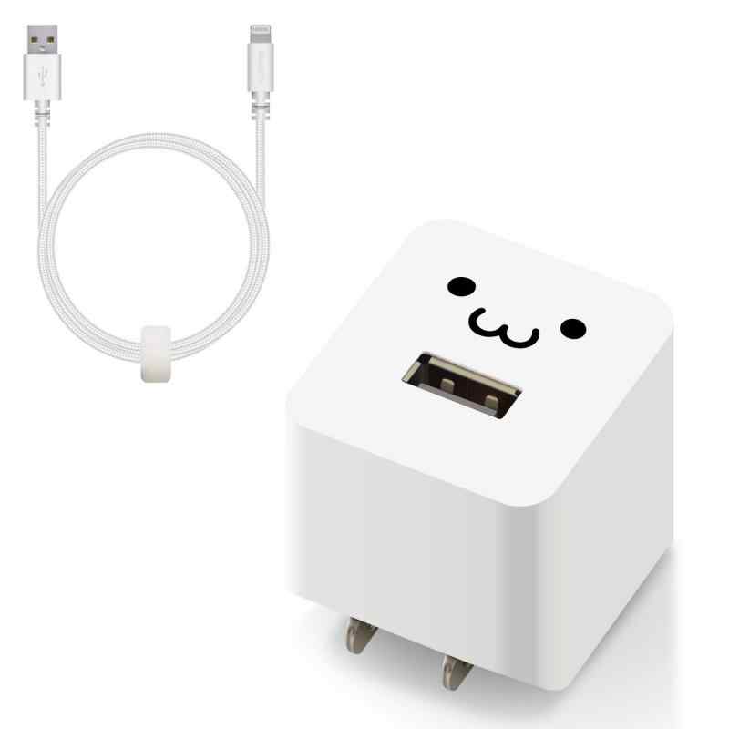 エレコム USB コンセント 充電器 12W Aポート×1 高耐久Lightningケーブル 1m~1.5m 【 iPhone (iPhone13シリーズ対応) 対応 】 ホワイト