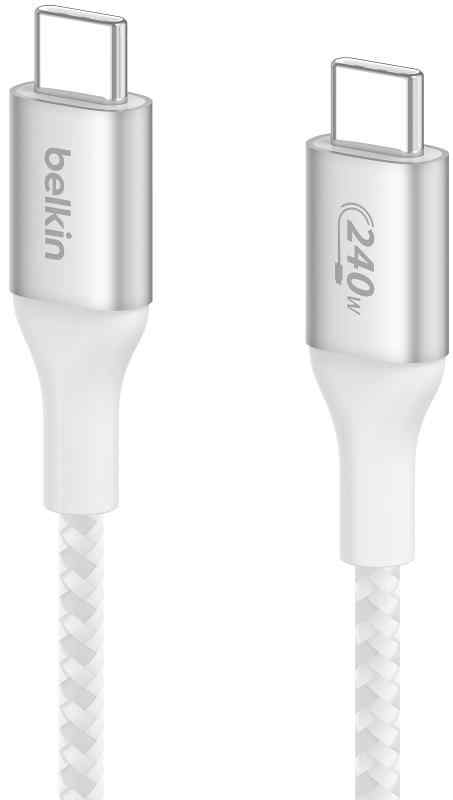 Belkin USB-C to C 編組ケーブル 240W対応 急速充電 PD3.1対応 超高耐久 USB-IF認証 ゲーミングPC/MacBook Pro/MacBook Air/iPad Pro/Sur