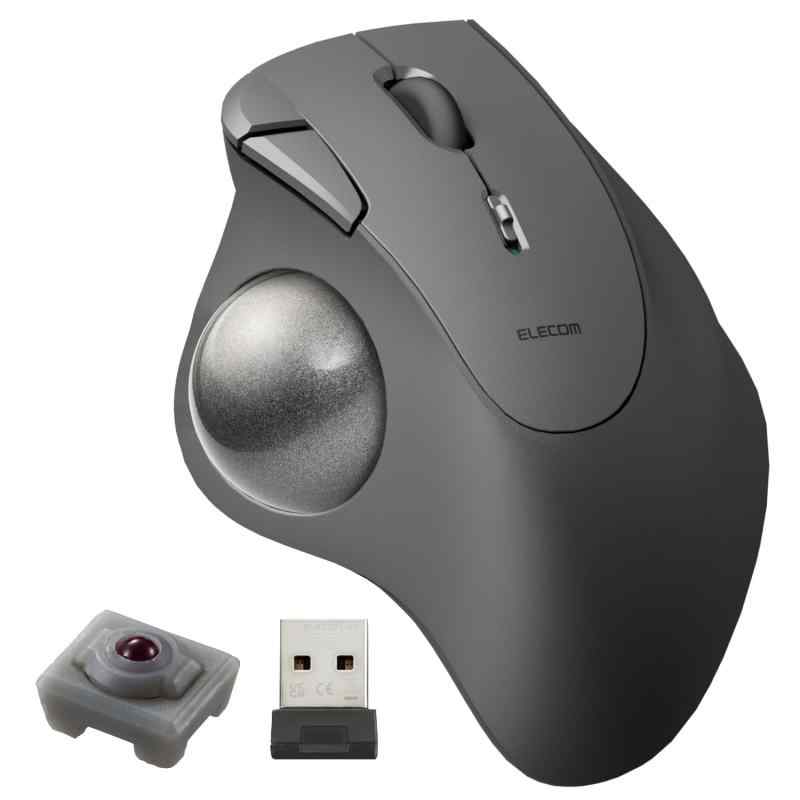 エレコム ワイヤレス トラックボールマウス IST 無線2.4GHz 親指操作 36mmボール 人工ルビー支持 5ボタン Windows Mac Chromebook ブラッ