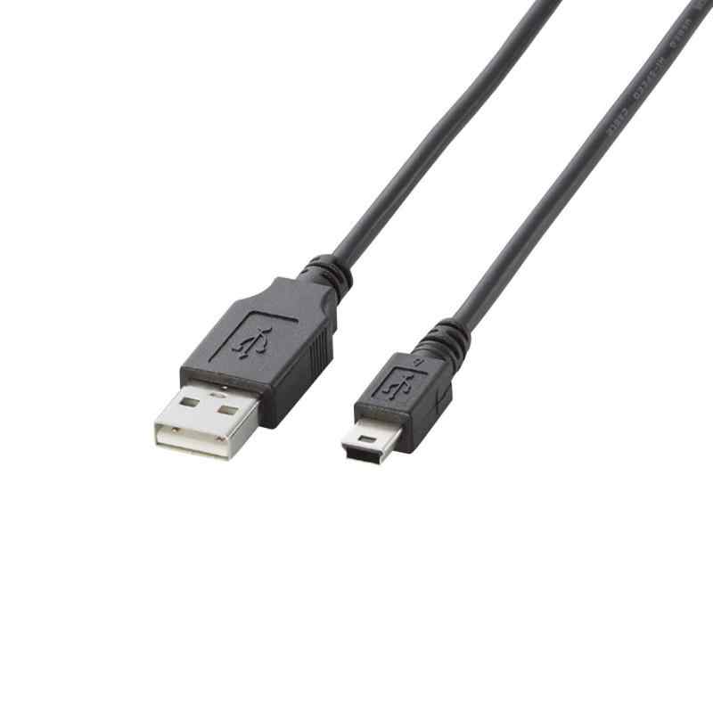 エレコム USBケーブル 【miniB】 USB2.0 (USB A オス to miniB オス) ノーマル 2m ブラック U2C-M20BK