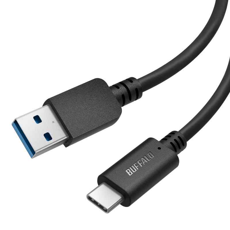 バッファロー USB Type C 3.2 Gen1 3.0 ケーブル USB-C & USB-A 充電 データ転送 スマホ タブレット パソコン (1.0m)