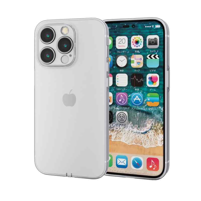 エレコム iPhone14Pro ケース カバー 極限保護 カメラ保護付き カメラレンズ周りまで保護 ソフト TPU ホワイト PM-A22CUCTKCR クリア